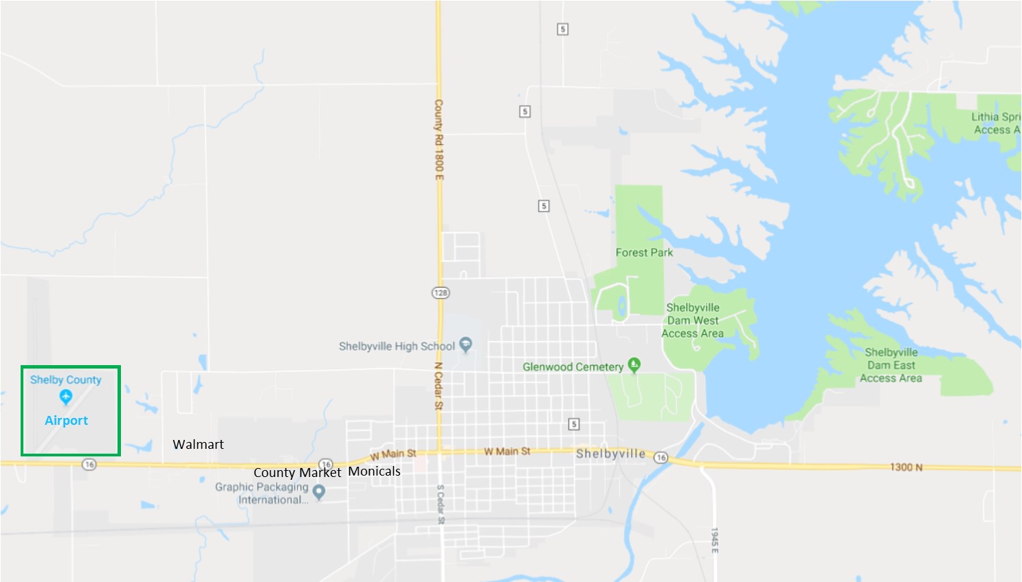 Welcome Map of Lake Shelbyville