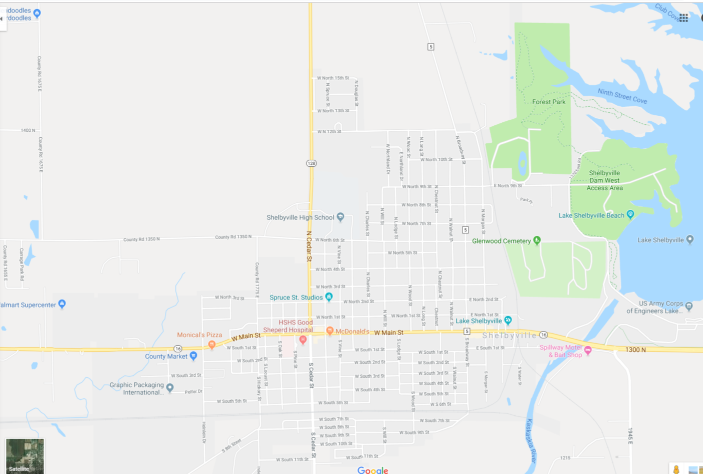 Google Map of Shelbyville